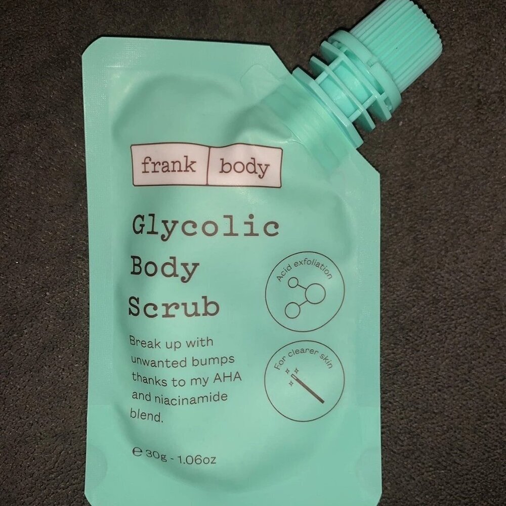 frank body Glycolic Body Scrub 30g Pouch New Sealed